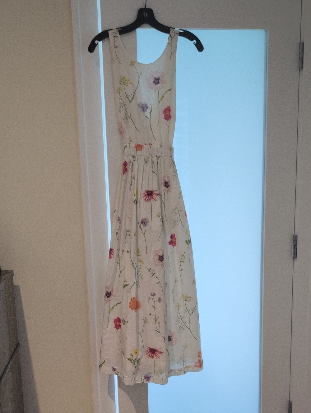 H&M White Floral Maxi Dress with Multicolor Blooms